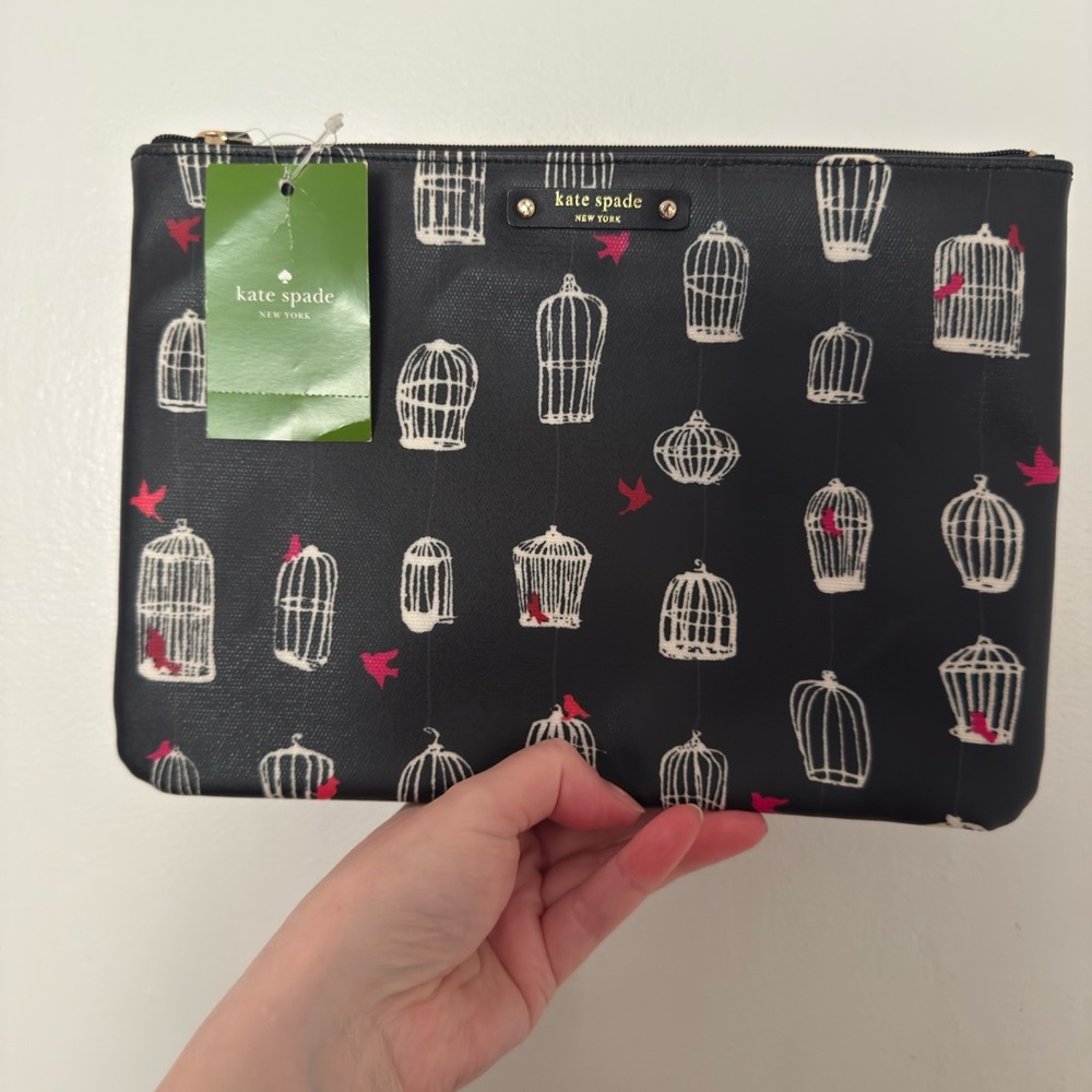 Kate Spade Black Birdcage Clutch